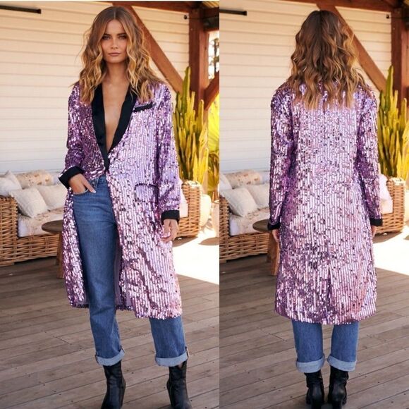 New Free People Ella Duster in Orchid Dust Combo size S - Picture 1 of 12